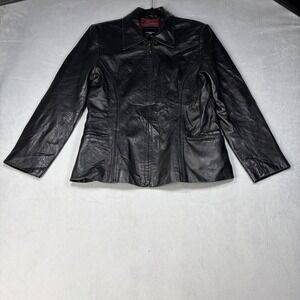 ColeBrook & Co. Outerwear‎ Jacket Women's Size M Fitted Soft Black 100% Leather